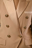 Balmain Beige Padded Shoulder Gold Buttons Blazer Size 34