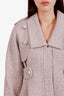 Pre-loved Chanel™ 16C Grey Tweed Military Coat Size 36