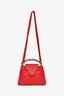 Louis Vuitton Red Taurillon Leather Python Capucines BB Top Handle Bag