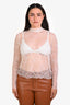 Frame White Lace Mock Neck Blouse Size M