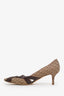 Christian Dior Beige Logo Canvas Leather Pointed Toe Heels Size 41