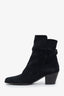 Celine Black Suede Buckle Ankle Boots Size 37
