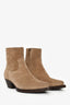 Saint Laurent Beige Suede Western Ankle Boot Size 41 Men's