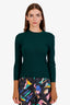 JW Anderson Green Wool Ribbed Contrast Sleeve Sweater Size S