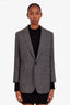 Celine Grey Wool Cotton Single Breasted Blazer Size 34
