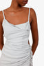 Jacquemus Grey Saudade Open Back Ruched Mini Dress Size 34