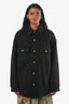 Celine Black Cashmere Triumphe Button Flap Pocket Jacket Size 36