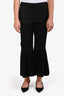Stella McCartney Black Wool Pleated Flare Trousers Size 44