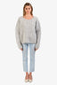 Paige Light Blue Cotton 'Cindy' Mid Waist Frayed Bottom Skinny Jeans Size 25