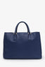 Prada Navy Saffiano Leather Large Double Zip Galleria Tote