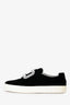 Roger Vivier Black/White Velvet Crystal Embellished 'Viv' Slip on Sneaker Size 38.5