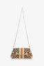 Gucci SS03 Beige GG Canvas Horsebit 1955 Chain Clutch Bag