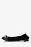 Gucci Black Suede Patent Toe Bamboo Horsebit Ballet Flats Size 36