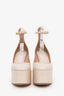 Valentino Ivory Tan-Go Patent Leather Platform Pumps Size 35