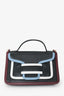 Pierre Hardy Black/Burgundy Multicolour Leather Alpha Maxi Top Handle Bag with Crossbody Strap