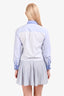 Derek Lam 10 Crosby Blue Polka Dots Shirting Waist Tie Shirt Midi Dress Size 4