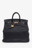 Hermès 1999 Black Leather GHW Haut à Courroies Birkin 40
