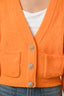 Ganni Orange Alpaca Wool Crystal Embellished Cardigan Size XS