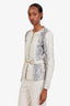 Gucci Grey Python Print Leather Jacket with Belt Size 42