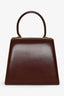 Salvatore Ferragamo Vintage Brown Box Leather Gancini Iconic Top Handle with Strap