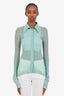 Acne Studios Green Sheer Button Down Blouse Size XS