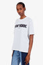 Anine Bing White Cotton 'New York' T-Shirt Size M