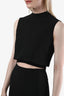 Victoria Beckham Black Cotton Midriff Cut-Out Sleeveless Midi Dress Size 4
