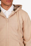 Burberry Beige Cotton Lightweight Zip-Up Hoodie Size M Mens