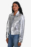 Frame Metallic Silver Denim 'Le Vintage' Jacket Size S