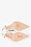 Jimmy Choo Ivory Satin Crystal Strap 'Saeda 100' Heels Size 36