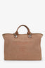 Pre-loved Chanel™ 2016-17 Camel Canvas Sequin Large Deauville Tote with Pouch