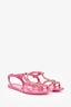 Valentino Hot Pink Rubber Cage Rockstud Sandals Size 38