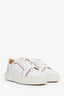 Christian Louboutin White Leather Red Trim Low Top Sneakers Size 35.5
