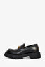 Gucci Black Leather Horsebit Bee Embroidered Platform Loafers Size 37