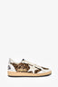 Golden Goose Leopard Print Pony Hair 'Ballstar' Distressed Sneakers Size 36