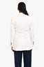 Brunello Cucinelli White Linen Shoulder Padded Single Button Blazer Size 38