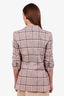 Veronica Beard Beige/Navy Check Double Breasted Blazer Size 4
