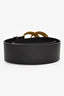 Gucci Black Leather Crystal Embellished GG Marmont Extra Wide Belt Size 75/30