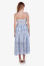 Self-Portrait Blue Cotton Floral Cut Out Top + Skirt Set Size 4