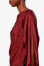 Christopher Esber Burgundy Boat Neck Silk Long Sleeve Shirt Size 8