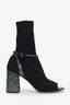 Miu Miu Black Glitter Accents Sock Boots Size 37