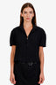 Jacquemus Black Cut-Out Back Zip Up Cropped Blouse Size 46