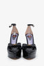 Gucci Black Patent Leather Colourblock Pattern Mules Size 38.5