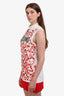 Moschino White with Paillettes Logo Sleeveless Top Size 42