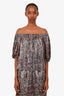 Ba&sh Purple Patterned 'Gustave' Off The Shoulder Top Size S