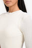 Maje White Ribbed Knit Maxi Dress Size 34