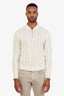Loro Piana Cream Cashmere Quarter Zip Sweater Size 48 Mens