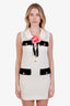 Gucci Cream Rosette Pocket Detail Sleeveless Dress Size S