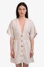 Reformation Beige Linen S/S Mini Dress Size 4