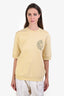 Hermès Yellow Cotton Terry Embroidered Quarter-Sleeve Sweatshirt Size S